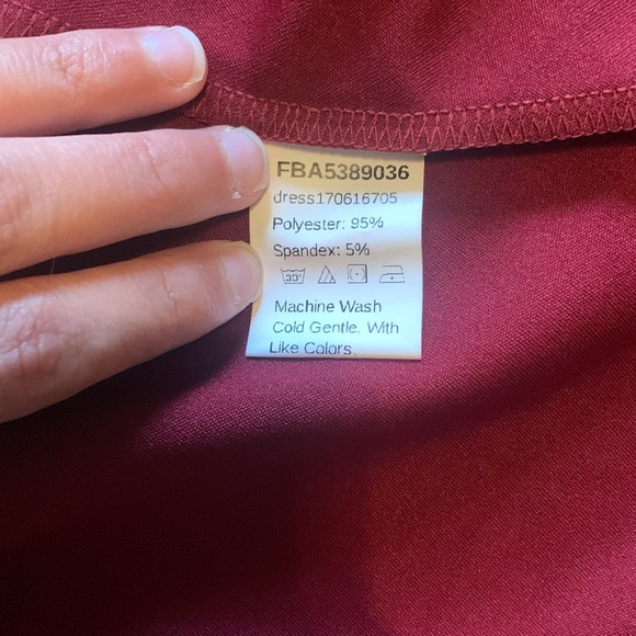 ROMWE Women's Sweet Scallop Sleeveless Flare Swing Pleated A-line Dress Maroon M - Picture 7 of 8